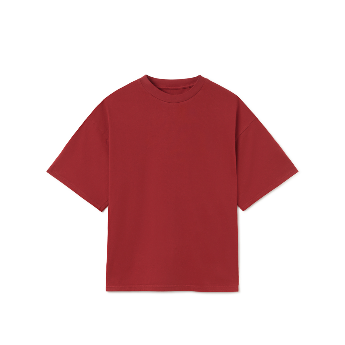Dark Red 180 GSM Organic Cotton Boxy T-Shirt