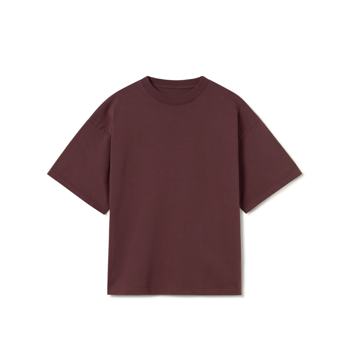Burgundy 300 GSM Heavyweight Organic Cotton Boxy T-Shirt
