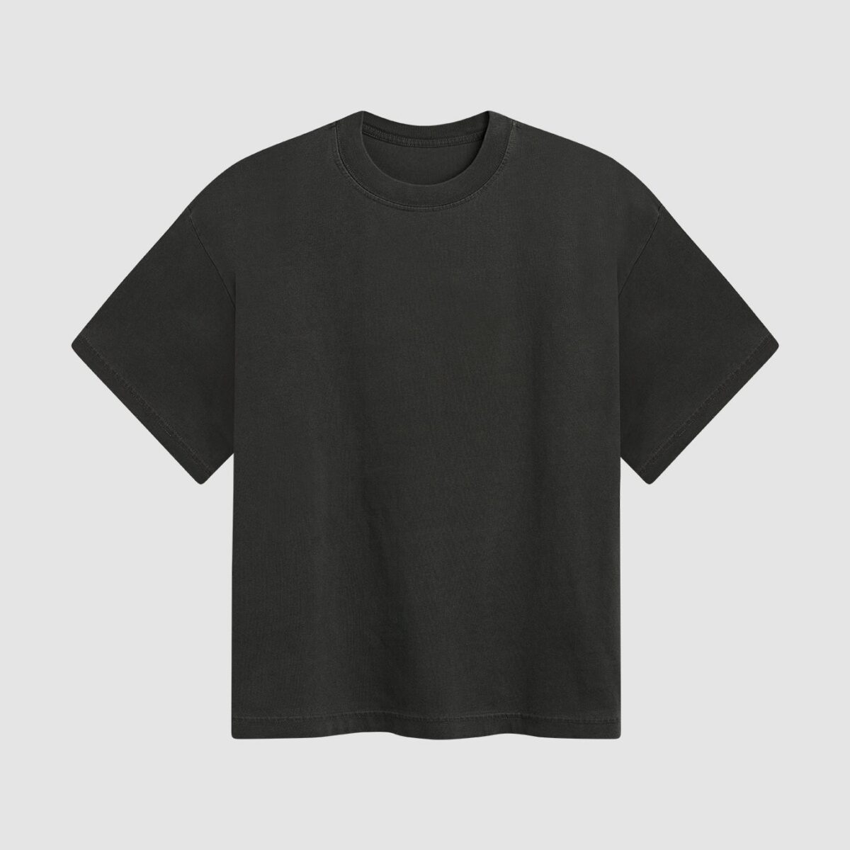 Washed Black Heavyweight Relaxed Cropped T-Shirt
