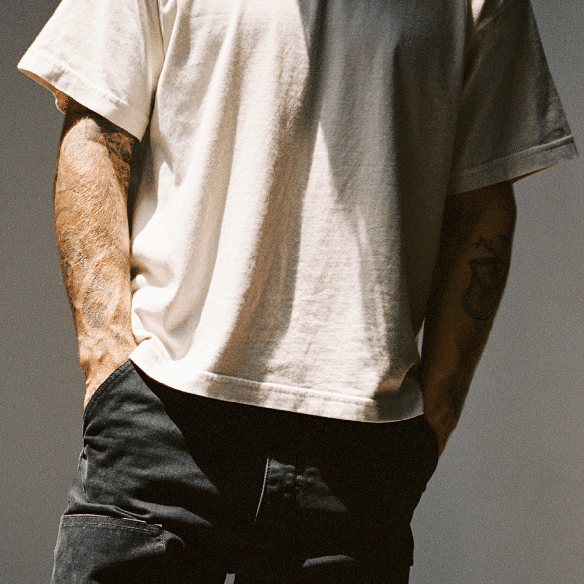Washed Parchment Boxy Cropped Heavyweight T-Shirt